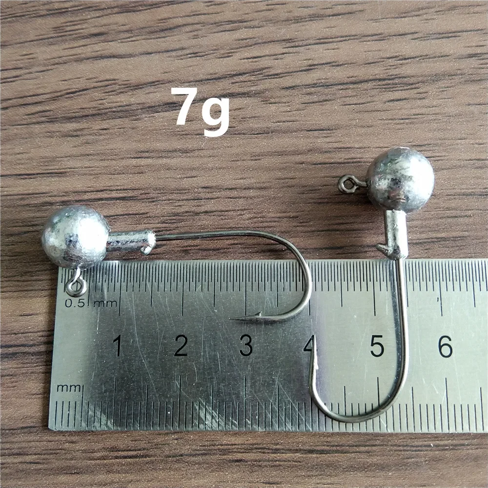 7g 10g 14g 18g 21g anzuelos de Pesca cabeza de manivela anzuelos Jig Head para aparejos de Pesca de gusanos blandos - imagen 5