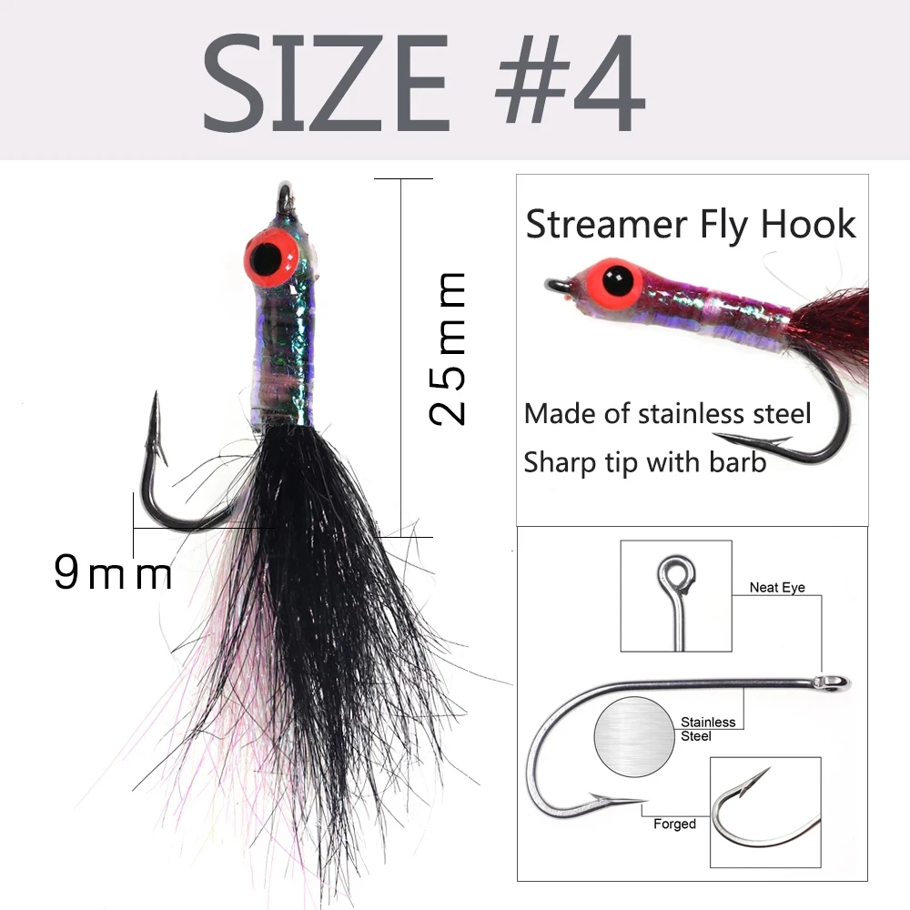 Wifreo-señuelo de pesca con cabeza de acero para trucha, cebo de pesca en agua salada, color rojo y verde, 8 piezas, #4 - imagen 3