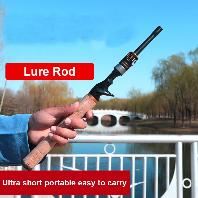 Caña de pescar ultracorta de fibra de carbono, caña de pescar superdura de viaje, multisección, Spinning/casting, 1,8 M/2,1 M/2,4 M - imagen 3
