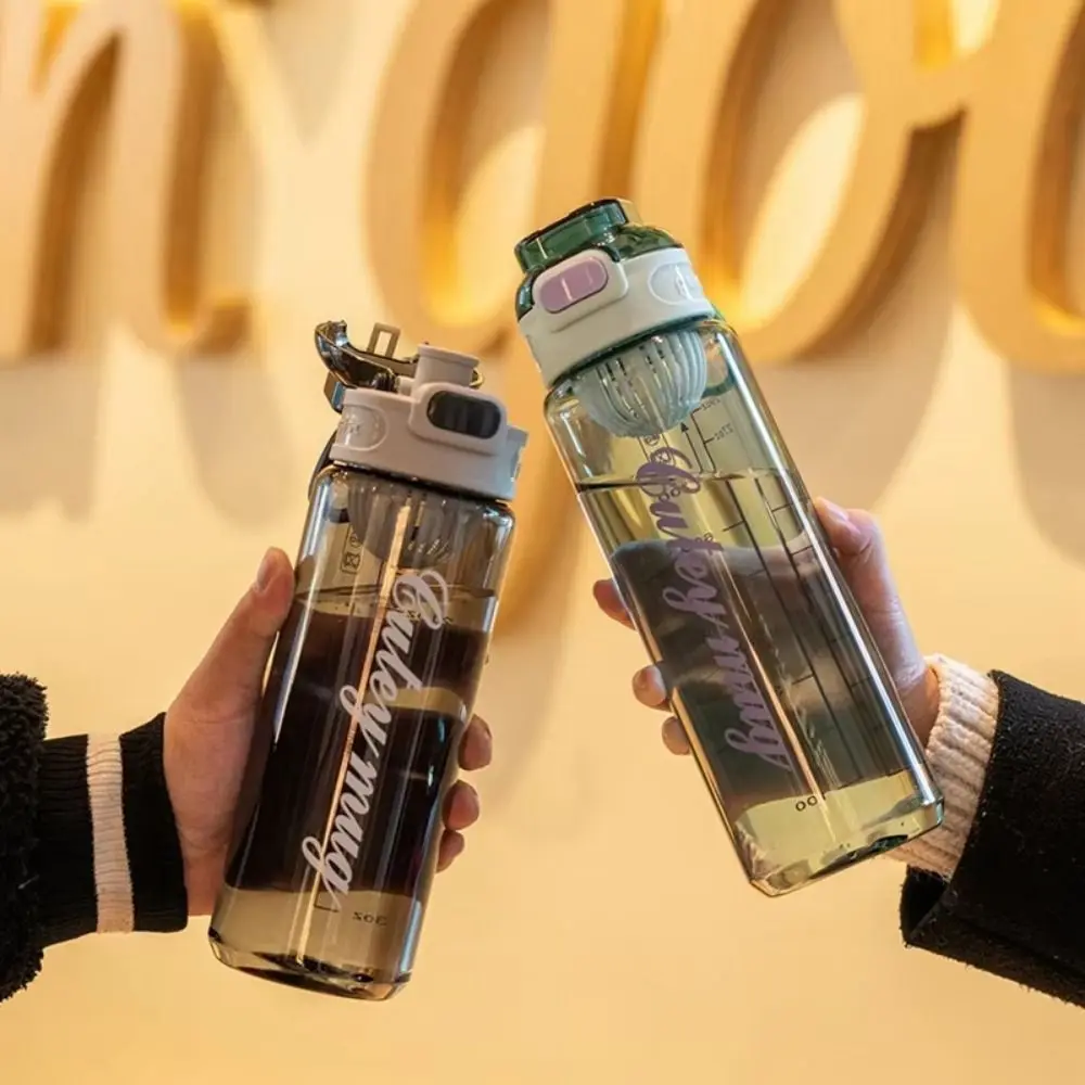 Botella de agua deportiva PP de 1000ml, vaso de plástico colorido a prueba de fugas de gran capacidad, portavasos de silicona de 750/1000ml - imagen 5