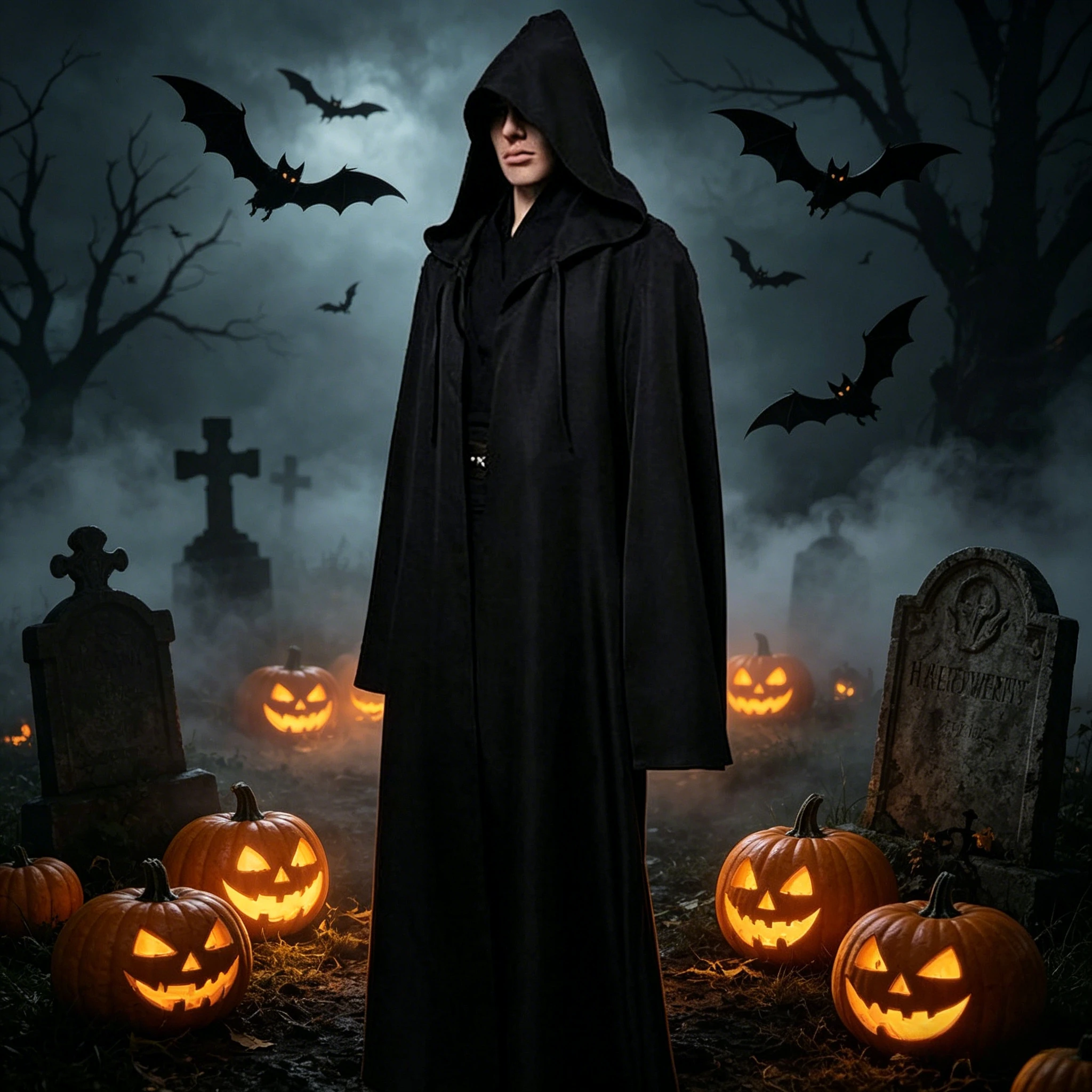 Capa Negra de Vampiro con Capucha para Guerrero y Halloween Adultos - imagen 5