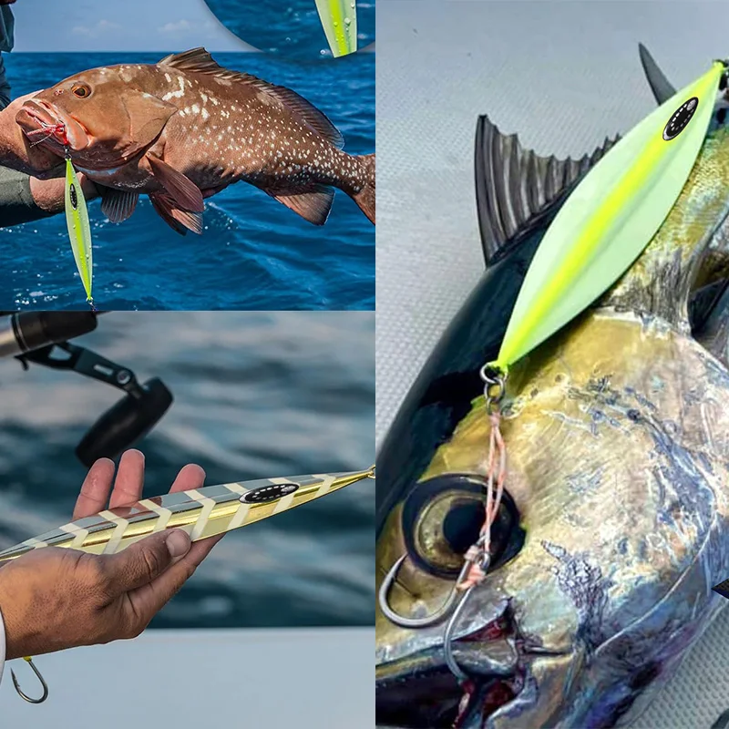 OBSESSION J131 120g 150g 200g 250g 300g pesca en agua salada cebo de Jigging de Metal luminoso duro hundimiento señuelo Jigbait de Metal brillante - imagen 4
