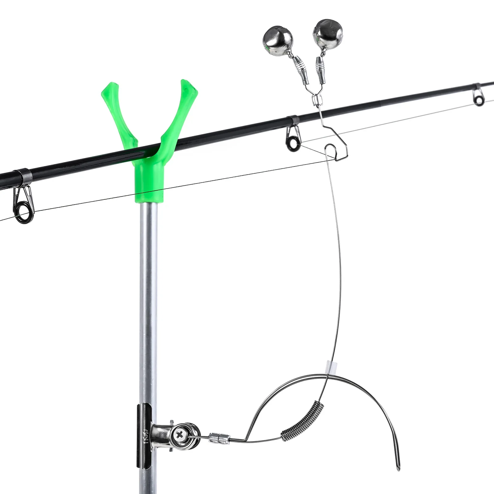 Alarma de anzuelo de pesca, campana de pesca nocturna de acero inoxidable, caña de pescar ajustable, cebo que muerde ligeramente, equipo de pesca al aire libre - imagen 5