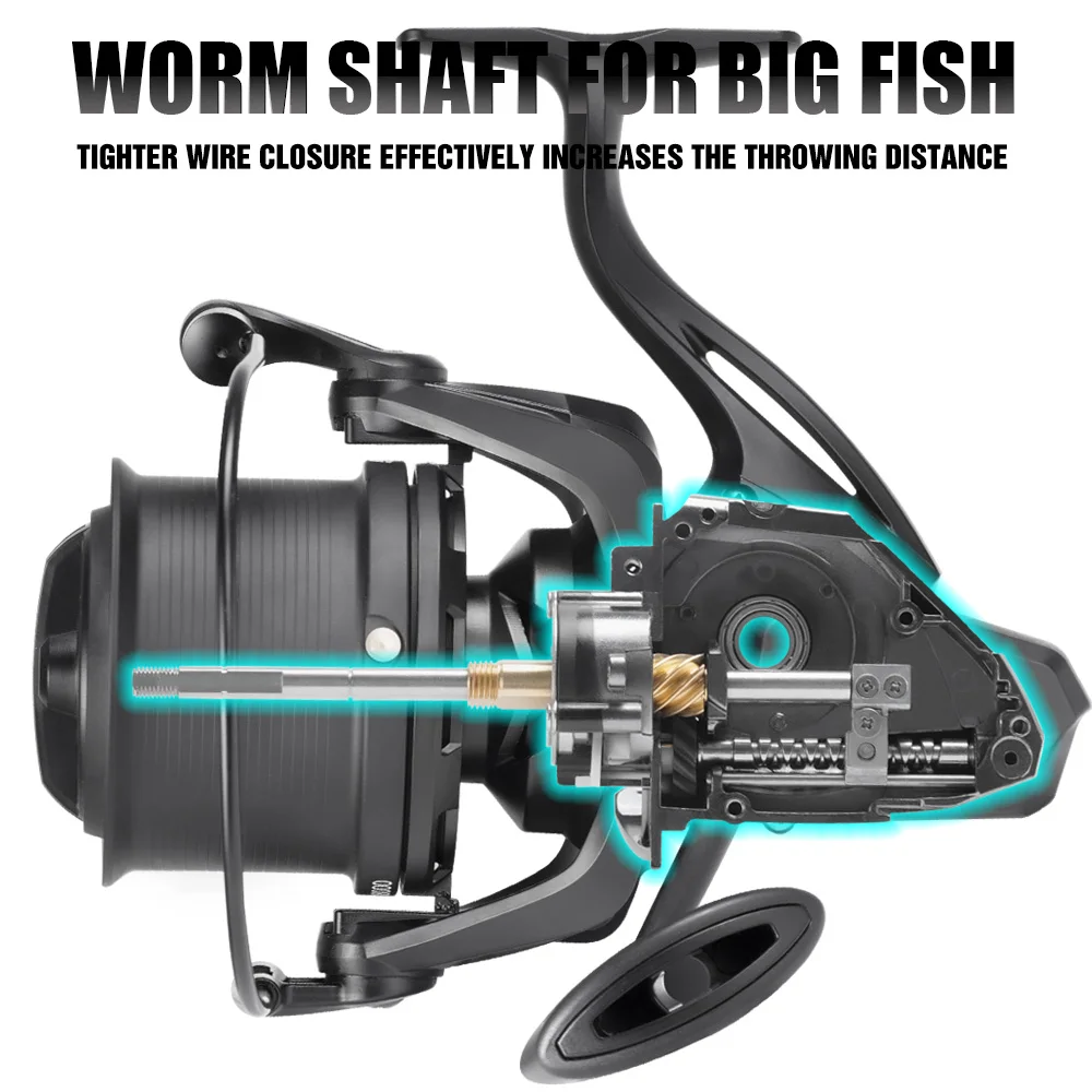 SAMOLLA carrete giratorio de tiro largo serie 800-14000 carretes de Pesca de Surf gusano Sharft 25kg arrastre máximo agua salada carrete grande Pesca de peces - imagen 4