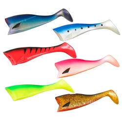 Leurre souple SHAD17,5 cm 72,7g señuelo de pesca suave Jighead cola negra Minnow cebo de silicona Artificial agua salada lubina Swimbait