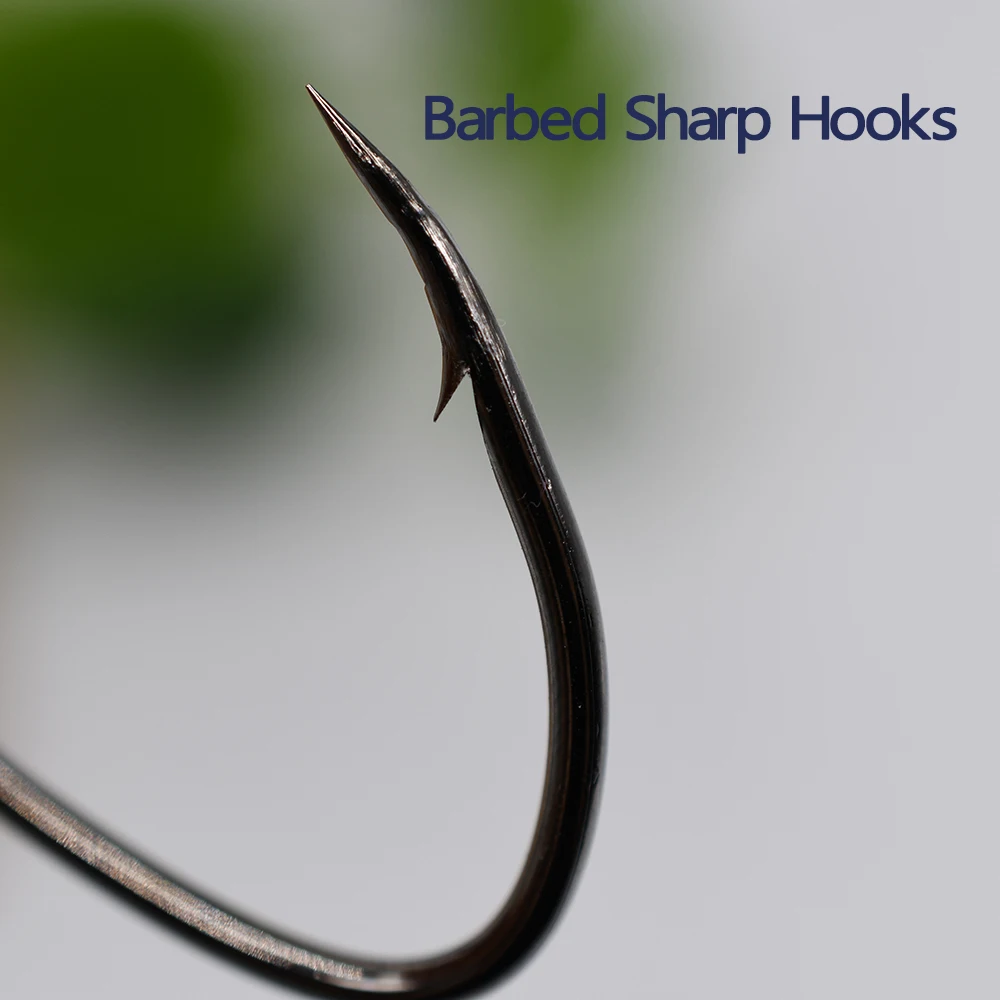 MNFT-anzuelo de pesca grande de Mar de alta calidad, tamaño de anzuelo de agua salada, 5,5x2,8 cm, acero al carbono afilado, aparejos de anzuelo de pesca de bagre, 10 Uds. - imagen 5