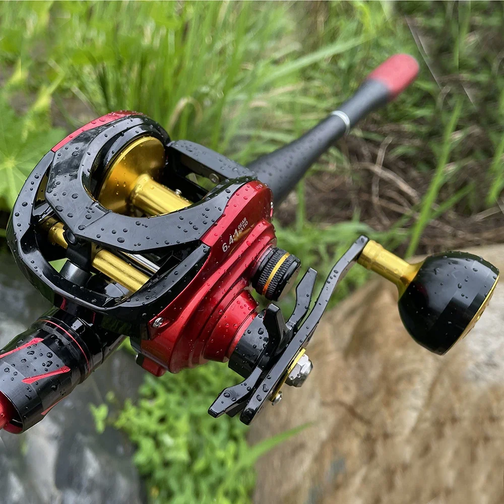 Carrete de fundición de señuelo para pesca en el océano, Jigging, arrastre máximo de 15kg, relación de engranaje antiagua salada 6,4: 1, juego grande, carretes de fundición larga para Surfcasting - imagen 4