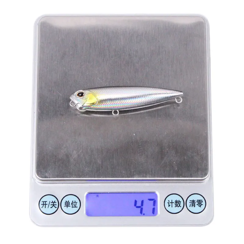 Juego de Señuelos de Pesca Pei, 6,5 cm/5,6g, señuelo de lápiz para perro en Zigzag con sonajero incorporado, cuenta, Punta verde - imagen 4