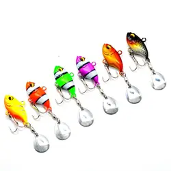 Cebo de pesca de Metal con anzuelo triple, Wobblers, Crankbaits, lentejuelas, VIB, señuelo, cuchara giratoria de Metal, señuelo de pesca en hielo, 1 ud., 2023