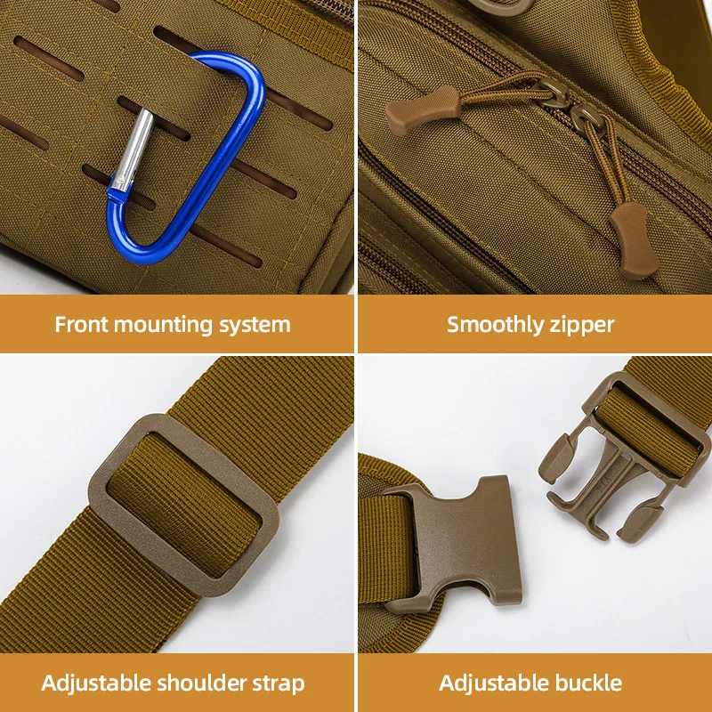 Bandolera táctica Molle para pesca, mochila individual para viaje, escalada, bolso de hombro para caza al aire libre, bolsa de almacenamiento de cebo para ciclismo - imagen 5