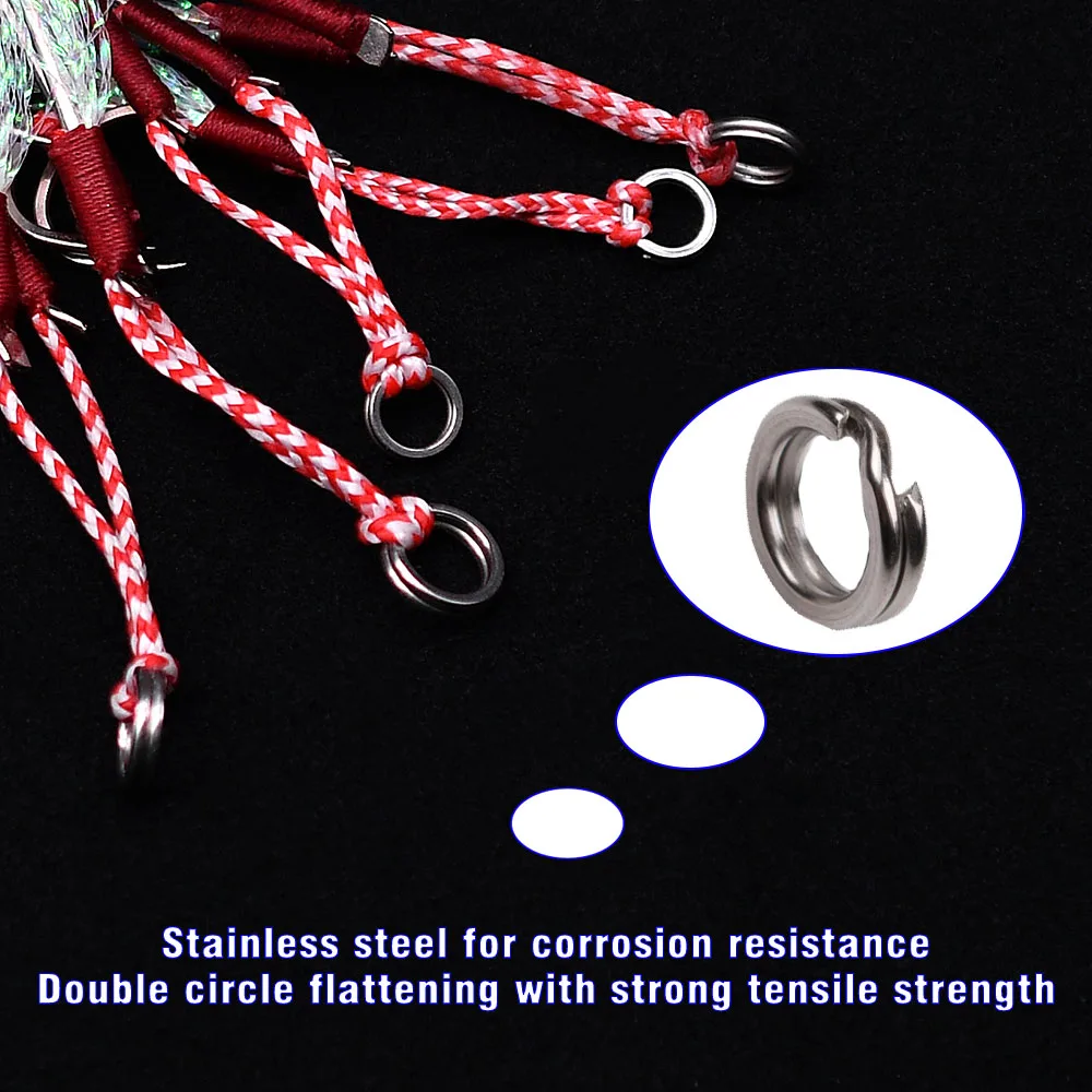 MNFT 5Pcs Assist Hooks Iron Plate Barbed Cast Jigging Hook Saltwater Fishing Hook With Feather Sea Bass Fishing Lure Hooks - imagen 5