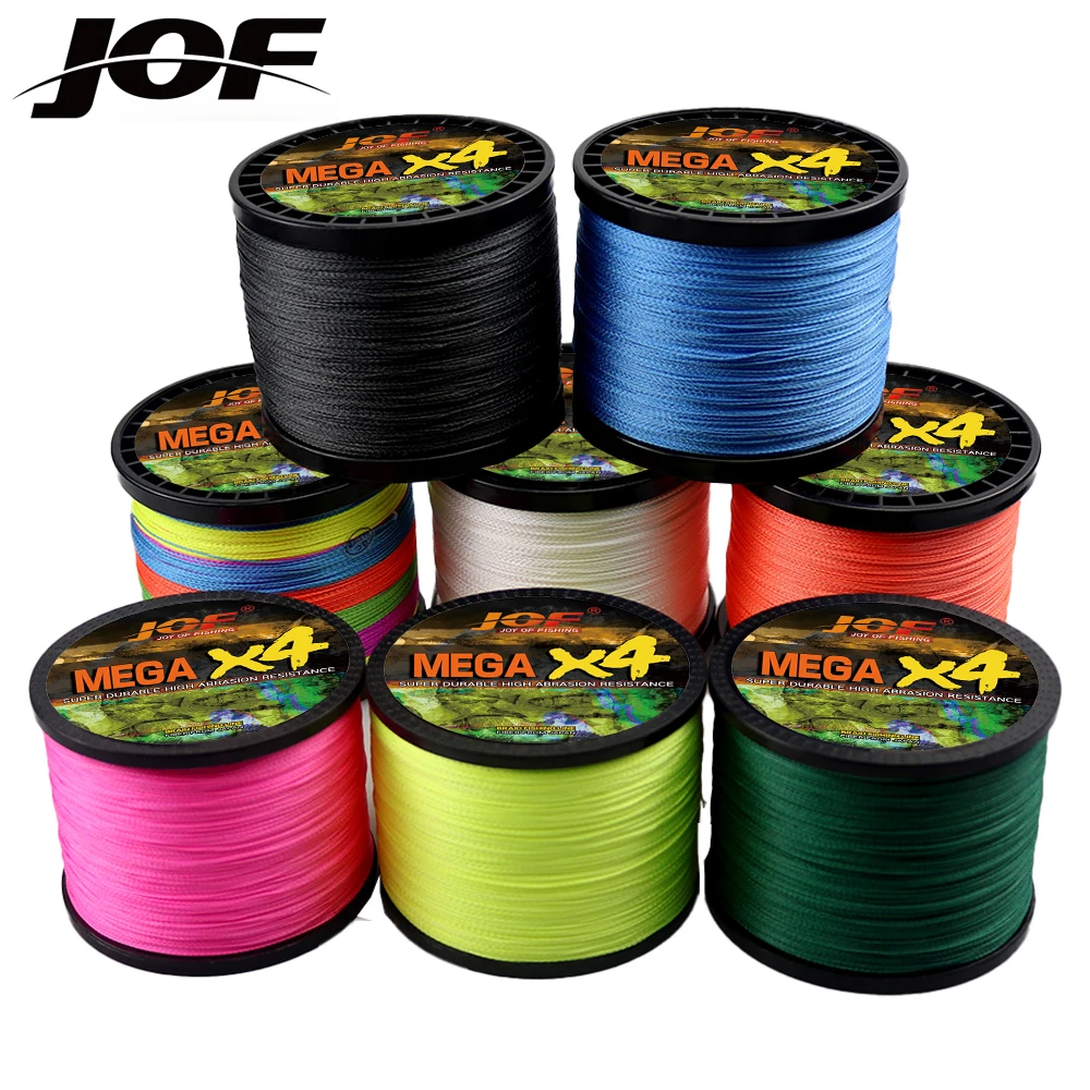 JOF-línea de Pesca trenzada de 4 hebras, hilo de Pesca de PE de 300M, 500M, 1000M, alambre de mosca, multifilamento, herramienta de Pesca de carpa japonesa, línea de mar súper fuerte - imagen 4
