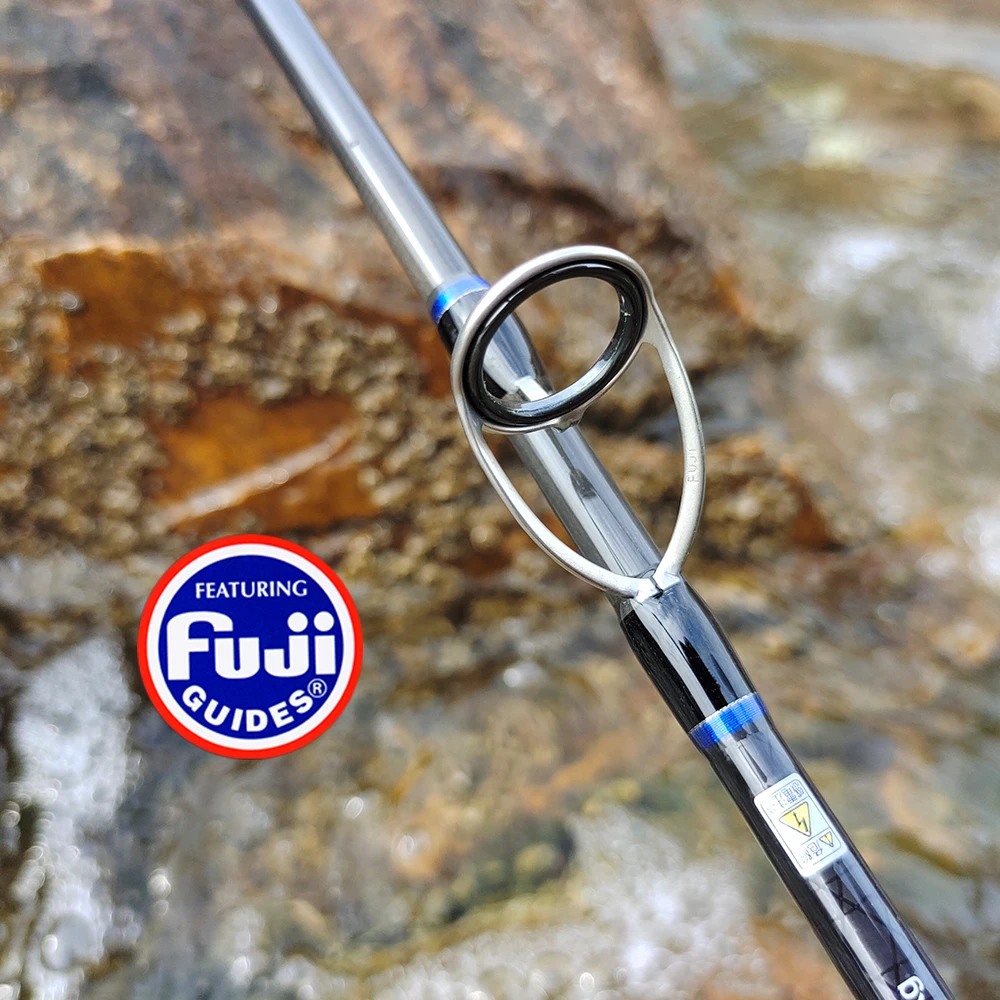 Guías ROLLFISH Fuji, barco de fibra de carbono, Jigging, caña de pescar giratoria/fundida de agua salada para atún + hilo de pescar gratis de 100m/109yds - imagen 5
