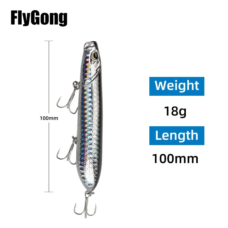 Lápiz flotante de 5 piezas de 18g y 100mm, Wobblers flotante, Señuelos de Pesca, Lucio, trucha, lubina, carpa - imagen 3