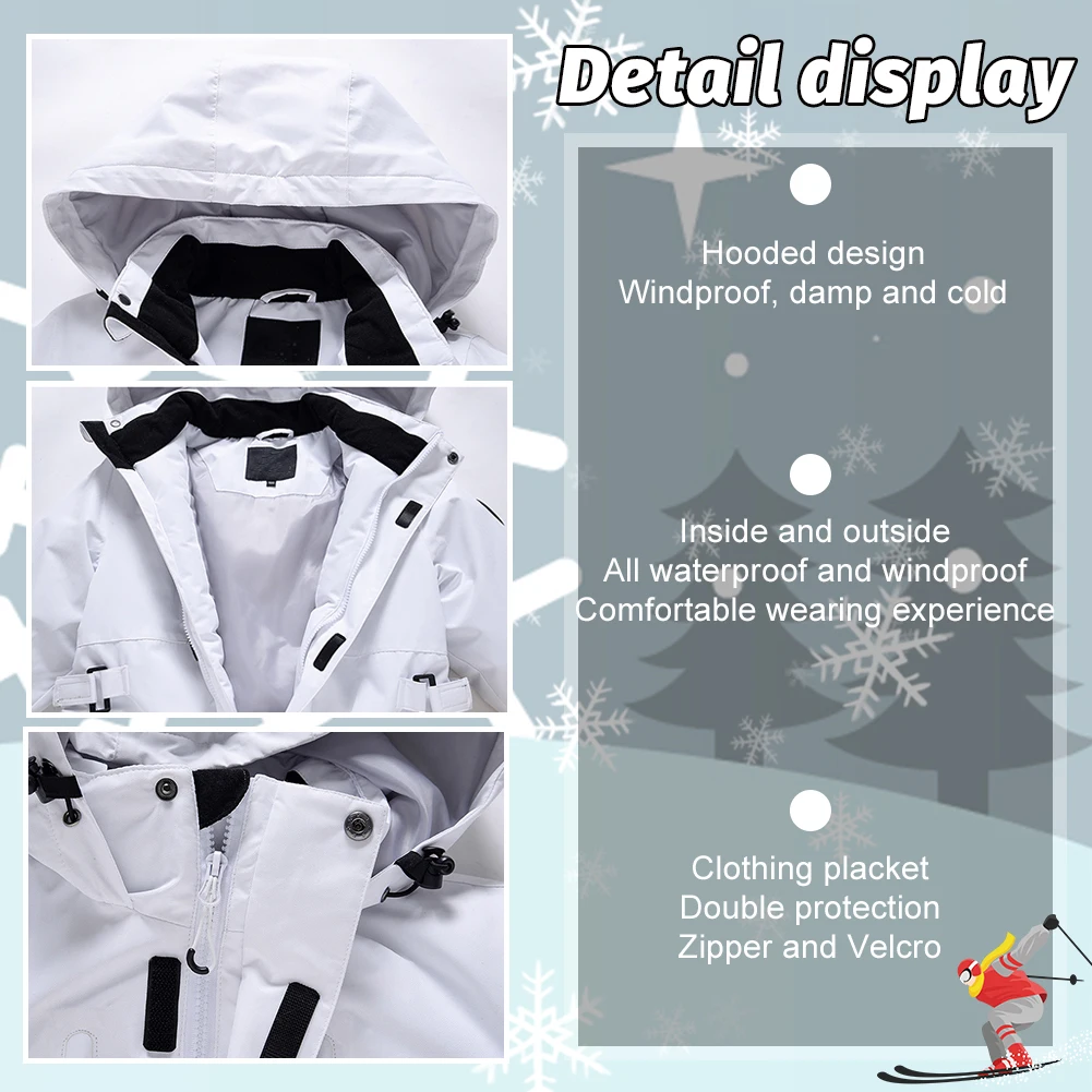 Traje de snowboard infantil de una pieza cálido a prueba de viento - imagen 5
