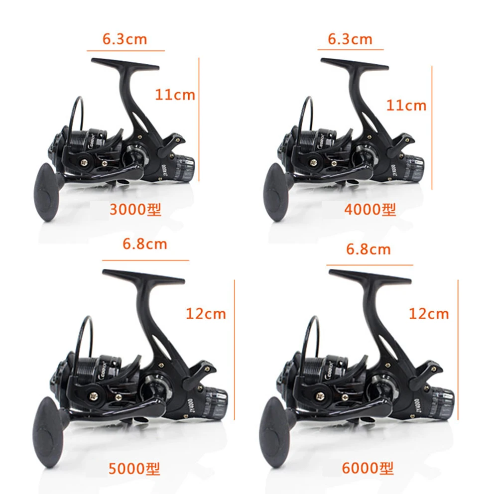 Carrete de pesca de carpa 9 + 1 doble fuerza de descarga freno delantero y trasero rueda giratoria carretes de sedal 5,2: 1/4,7:1 relación de engranaje - imagen 2