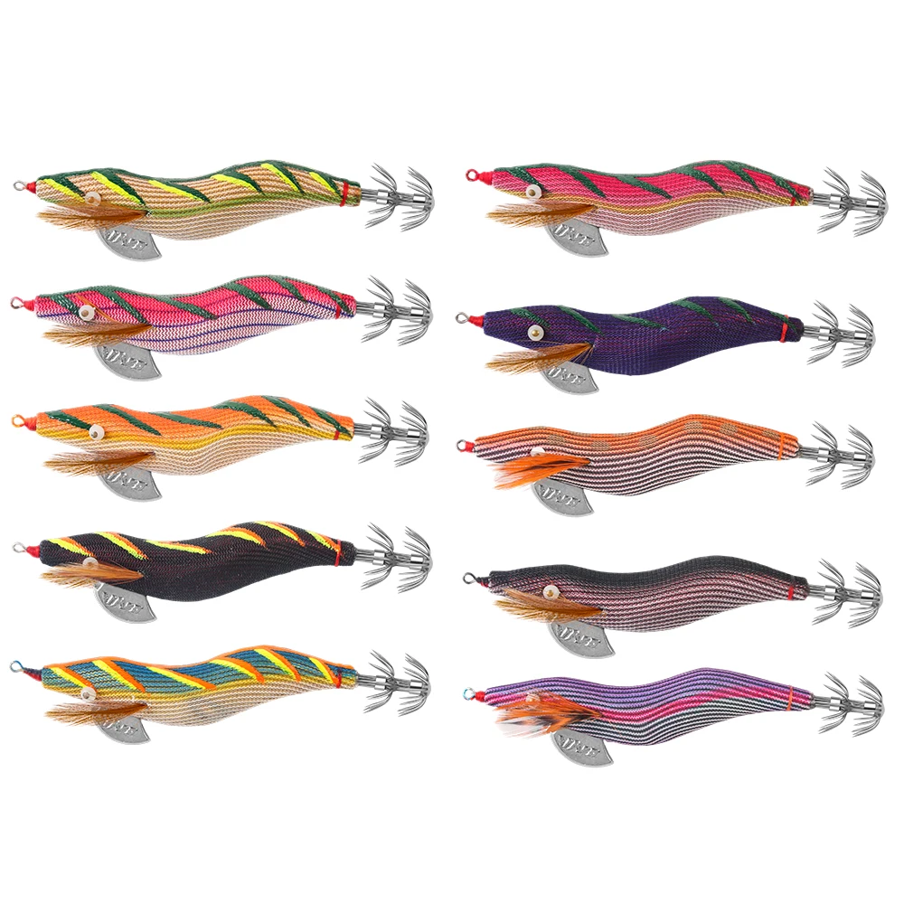 Cebo de madera para camarones, plantilla de calamar, Paulownia, señuelo de calamar de madera, plantilla de pulpo, plantilla de mar, juego de pesca, anzuelos de calamar - imagen 5