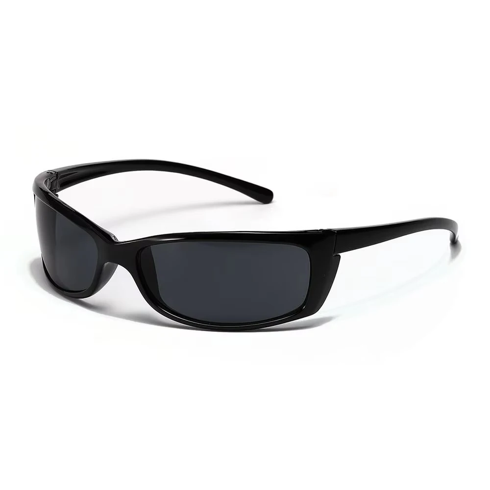 Gafas de sol Y2K para hombre y mujer, lentes de sol deportivas para exteriores, estilo Punk, a la moda, color negro, 2023