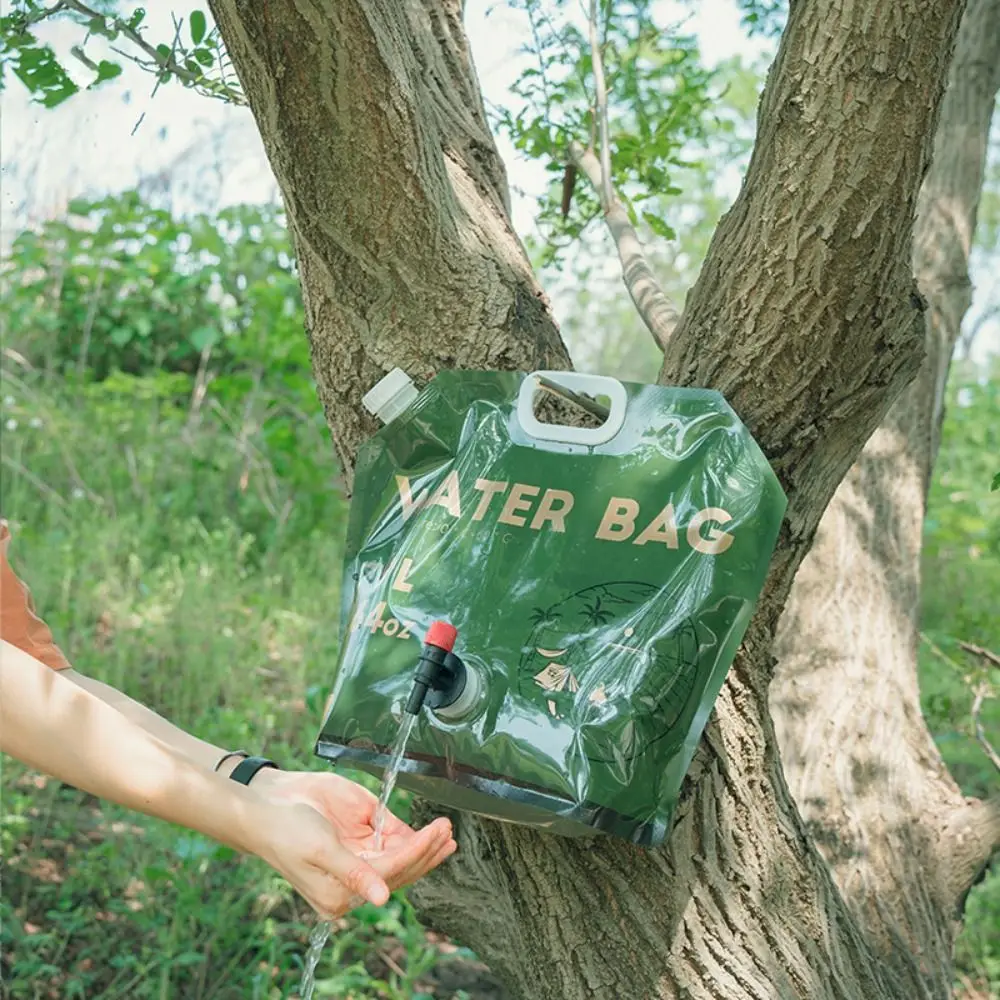 Mini BOLSA DE AGUA plegable para exteriores, bolsa de almacenamiento de agua de 8L con válvula, suministros portátiles para acampar, novedad - imagen 4