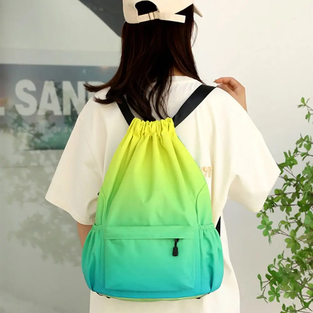 Mochila de gimnasio impermeable a la moda, mochila con cordón Premium de Color degradado, bolsa de gimnasio multifuncional de gran capacidad para mujeres y hombres - imagen 2