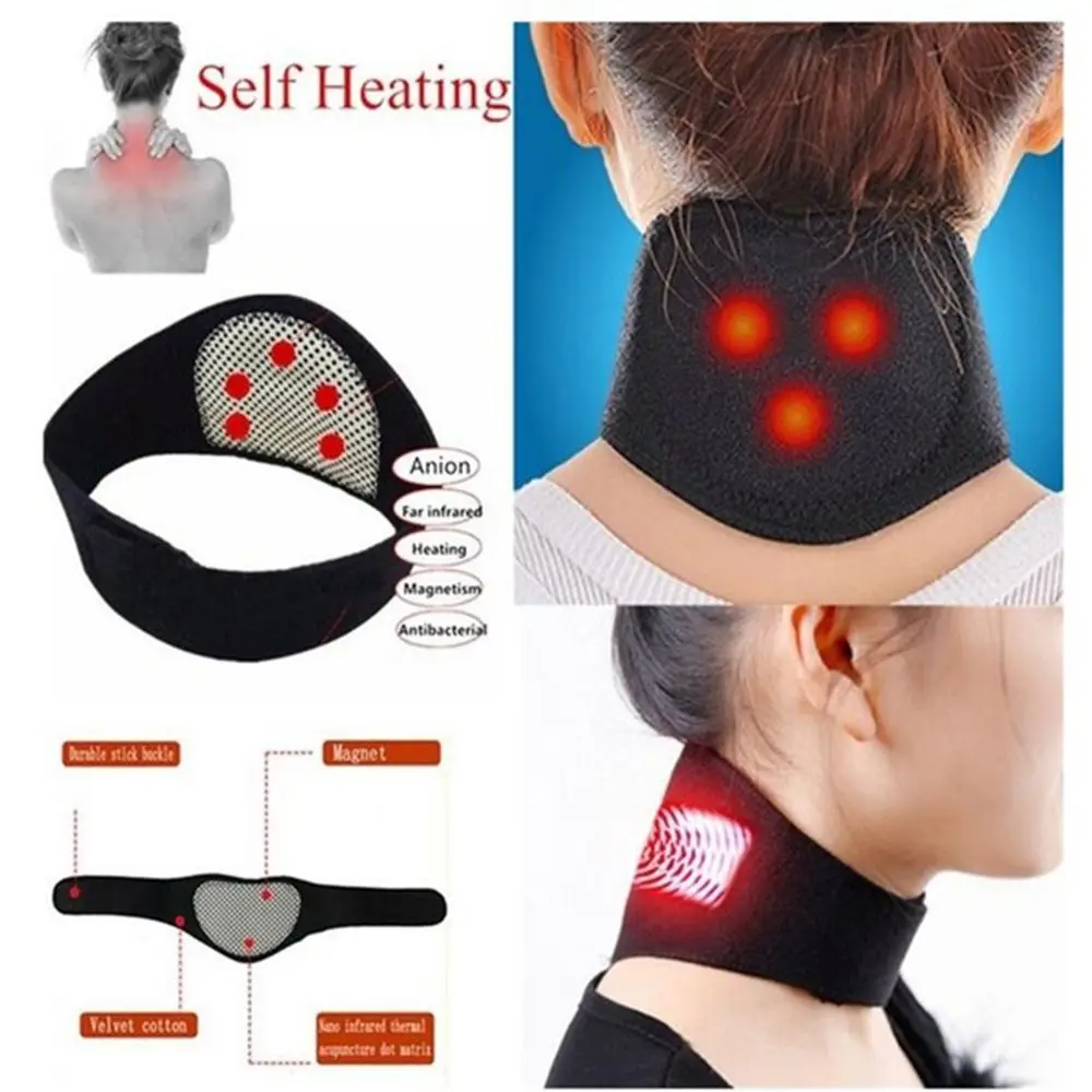 Terapia de disco Cervical de infrarrojos lejanos, calentador de relajación del cuello, soporte para el cuello, almohadilla autocalentable, Collar para el cuidado del cuello, banda magnética para el cuello - imagen 4