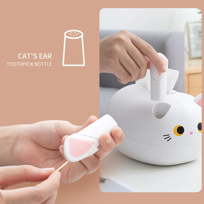 Caja de pañuelos de gato Kawaii, contenedor de papel higiénico de escritorio, estilo nórdico, decoración del hogar - imagen 3