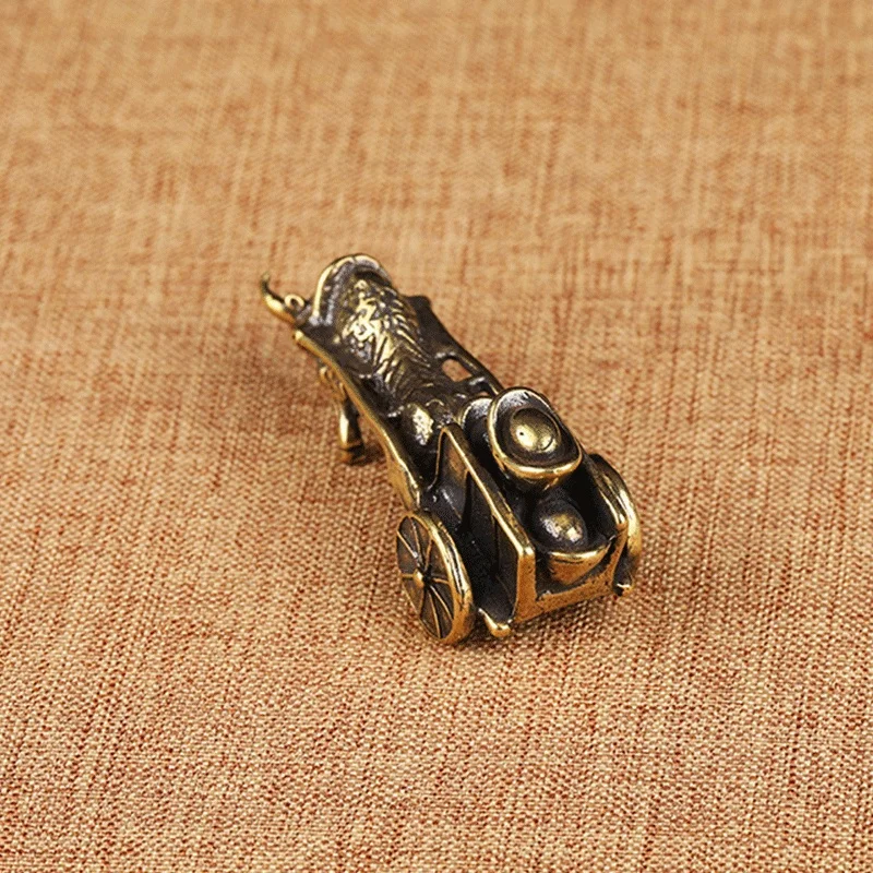 Adorno Retro, figuritas de vehículo de tracción de toro, cobre puro, artesanía folclórica china Feng Shui, accesorios de decoración del hogar, trae buena suerte - imagen 3