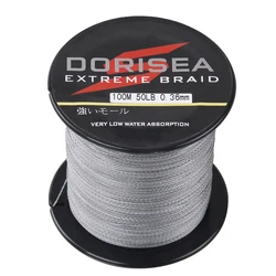 DORISEA-sedal de pesca multifilamento trenzado extremo, 8 hebras, 100m, 6lb, 10lb, 20lb, 30lb, 60lb, 80lb, 100lb, 200lb, 300lb