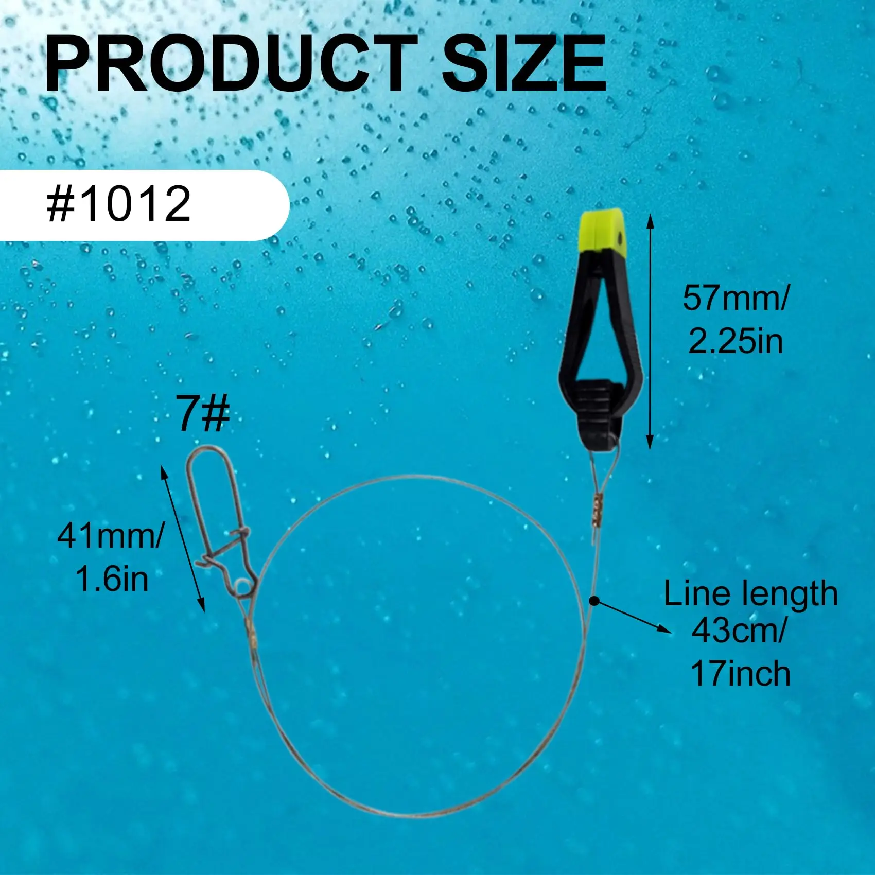 Clips de liberación de línea de bajadora, líder de 18 pulgadas con Clips de liberación de peso a presión para placa cepilladora, bajadora, arrastre de peces en alta mar - imagen 2