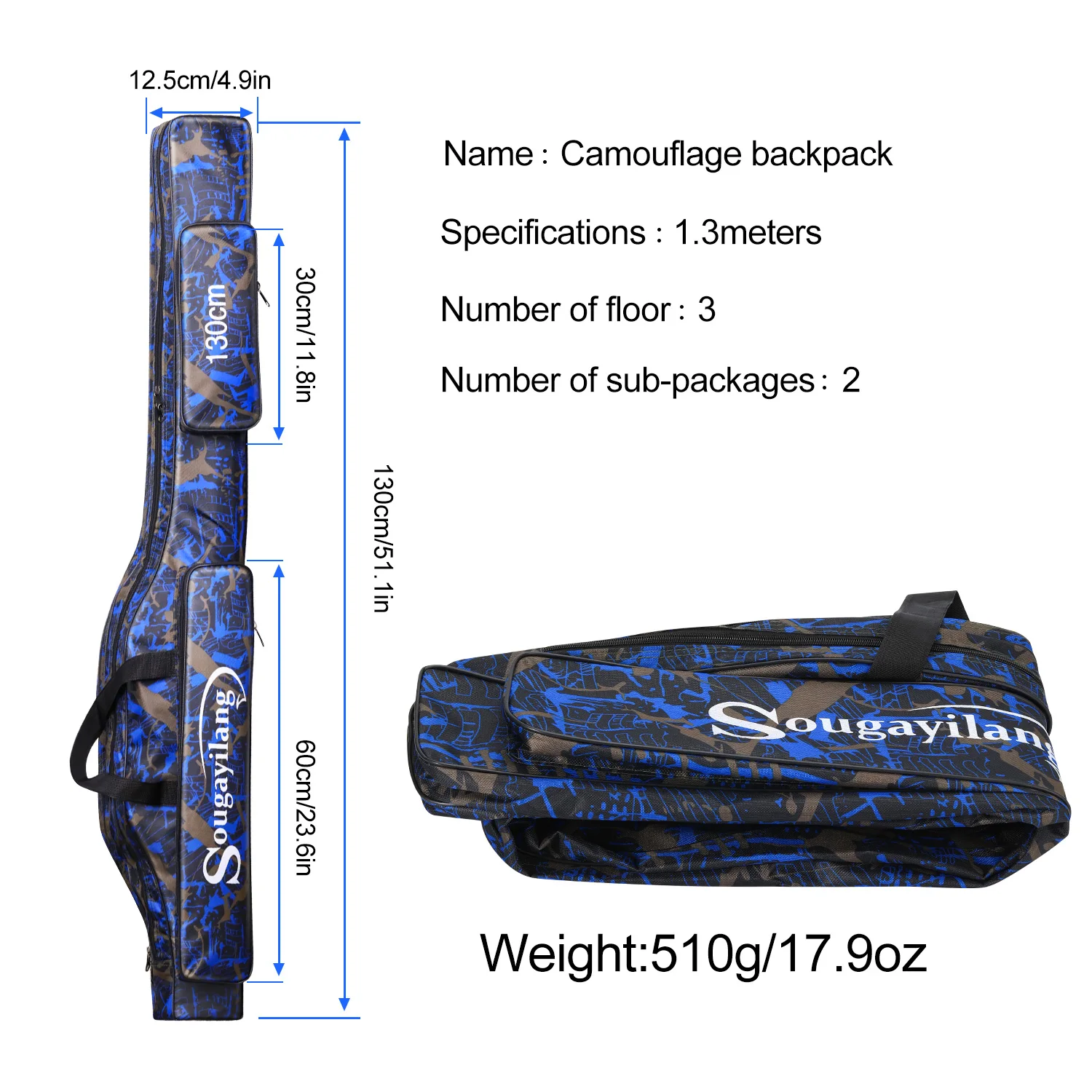 Funda para Cañas Sougayilang – Bolsa de transporte gran capacidad - imagen 3