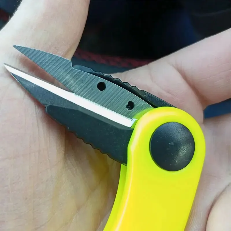 Tijeras plegables de acero inoxidable para uso en peces, tijeras multifunción para corte de sedal, aparejos de Pesca tipo camarón - imagen 3