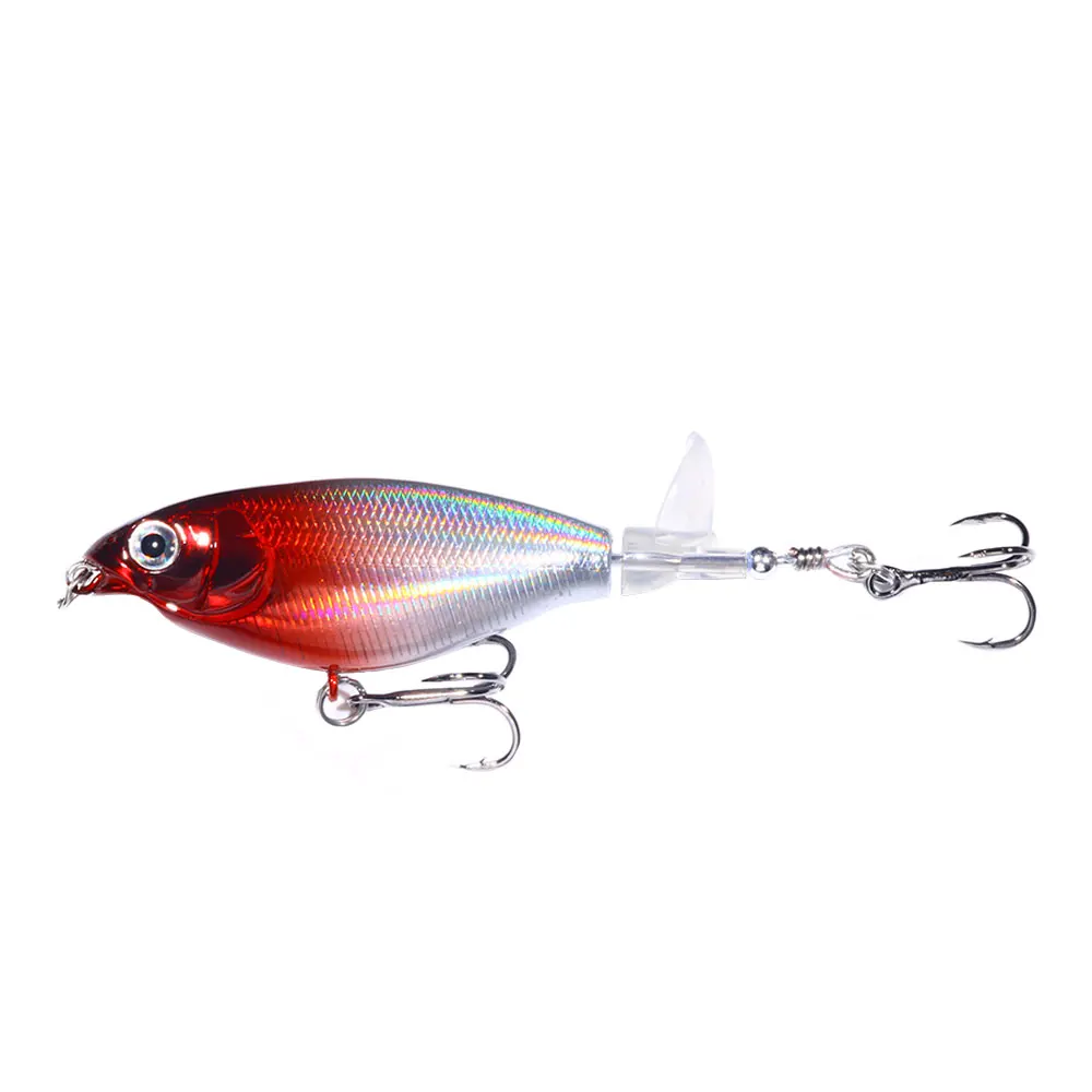 Popper Wobbler Topwater lubina – Señuelo artificial cola giratoria - imagen 4