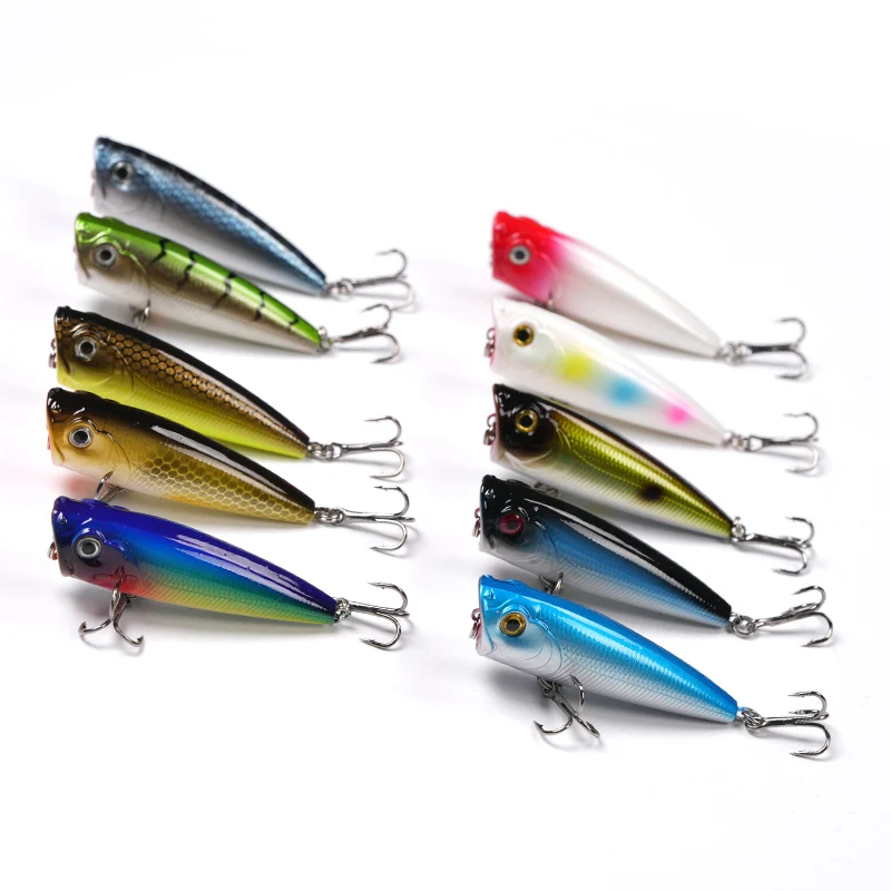 Wonder Popper Kit 62mm señuelo de pesca cebo de curricán Topwater cebo de lápiz duro anzuelos triples Wobblers sonajeros magnéticos de fundición larga - imagen 4