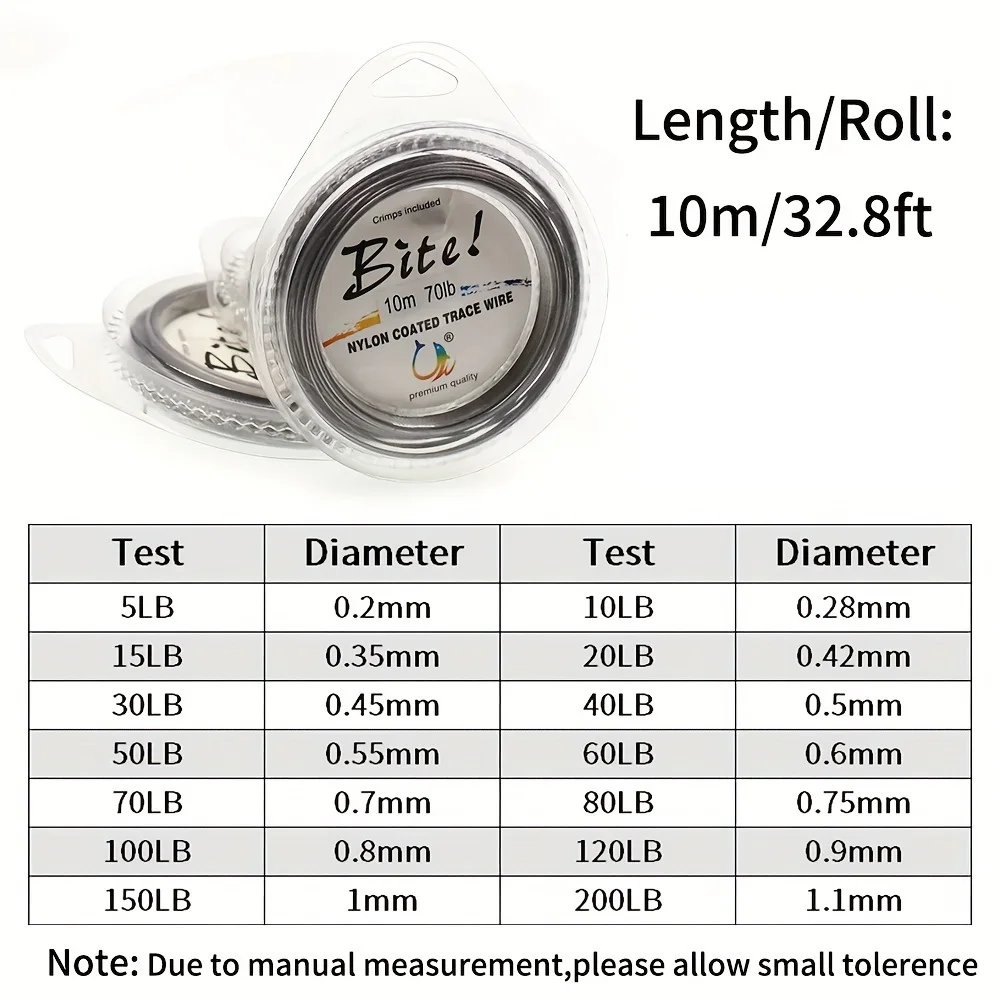 Sea.Yolo-sedal de pesca de 10m, líder de alambre de acero X7 recubierto de nailon, 0,2-1mm, 5-150LB, accesorios de pesca para pesca de lubina, 2 uds. - imagen 5