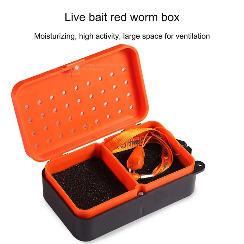 Cajas de aparejos de pesca de 2 compartimentos, espacio de almacenamiento, cajas de señuelos de gusano de tierra, caja de cebo de pesca, contenedor de gusanos, estuche de señuelos - imagen 5
