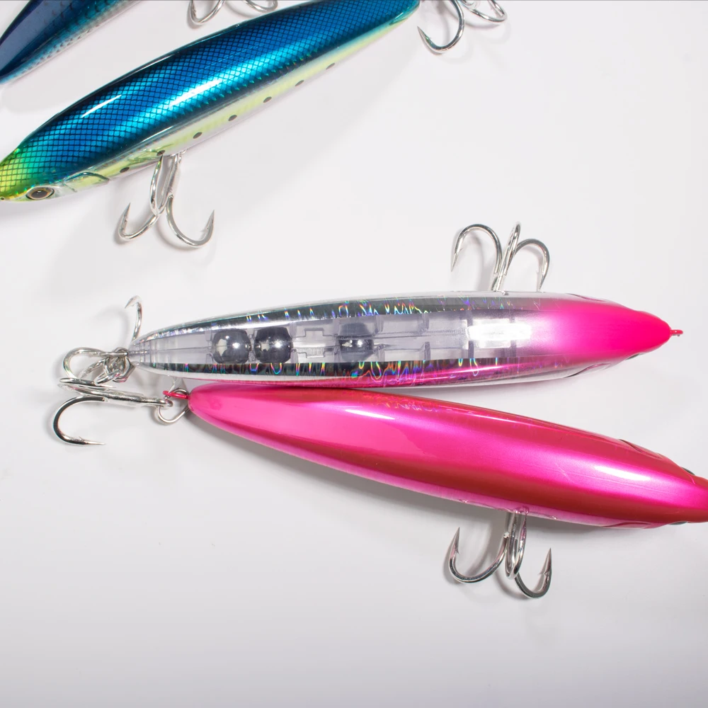 JIGGING PRO 180mm 75g Topwater Floating Pencil Lure Saltwater Fishing Lure Plastic Stick Bait With Treble Hooks - imagen 5