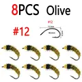 8pcs Olive Size 12