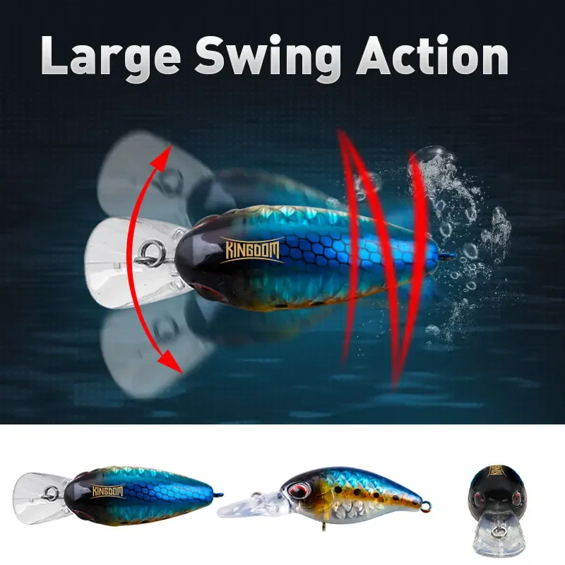 KINGDOM pececillo flotante 6g 6,5g Crankbait Wobblers Jerkbait cebo duro Artificial para trucha lubina perca Lucio aparejos de pesca señuelos - imagen 4