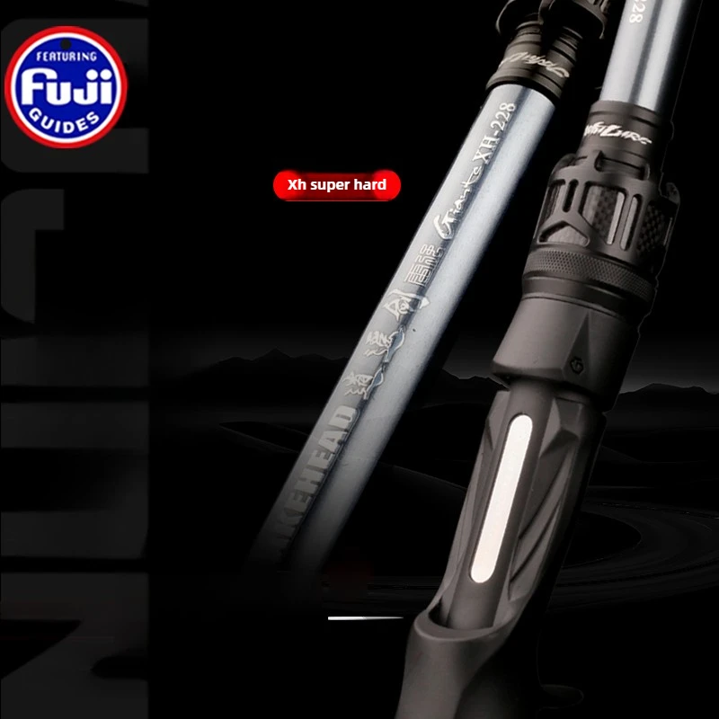 Piezas JINTU FUJI, caña de pescar con señuelo de fundición de carbono XH, caña de tiro largo para caña de cabeza de serpiente, caña de bagre de agua dulce, 2,1 m2,28 m2,4 m - imagen 2