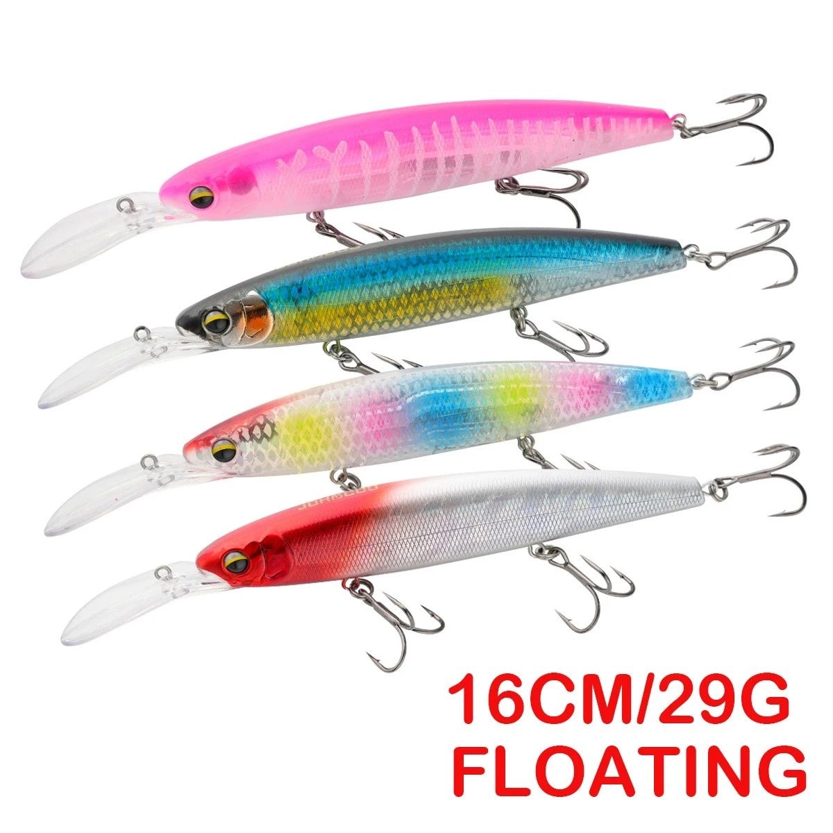 Señuelo de Pesca Testar, 160mm, 29g, cebo flotante para pececillos, Wobblers artificiales de fundición larga, Jerkbait de buceo profundo - imagen 5