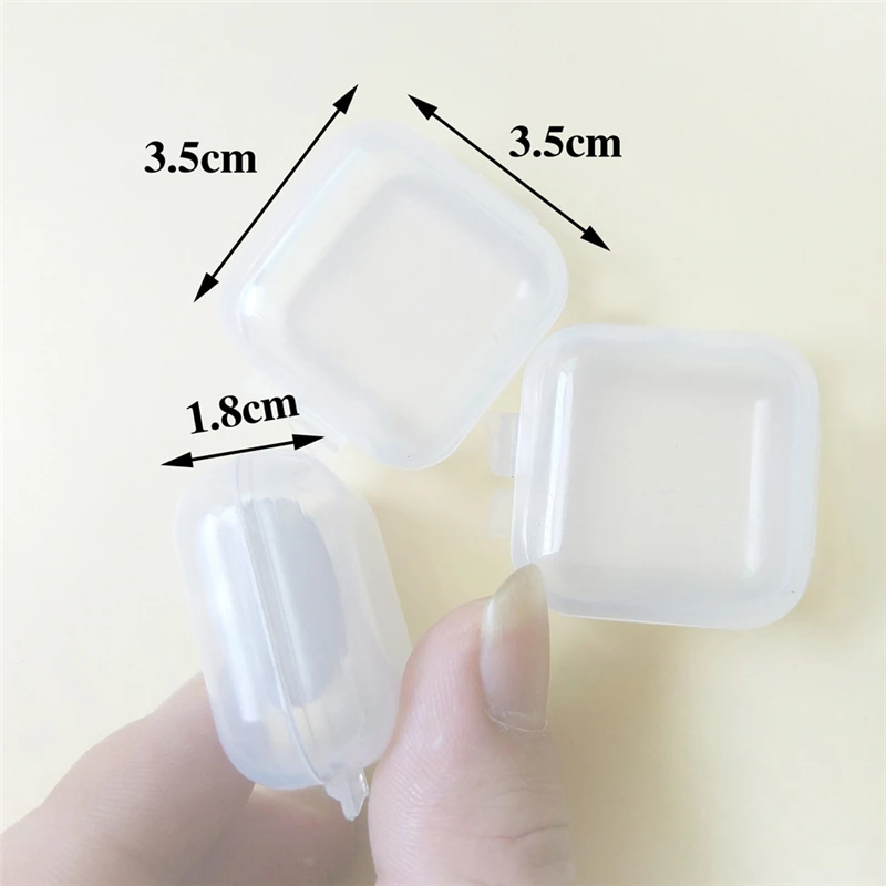 100 Uds. Cajas de accesorios de pesca, caja cuadrada pequeña de plástico transparente, nuevo material, almacenamiento de anzuelos de pesca, Mini aparejos de pesca