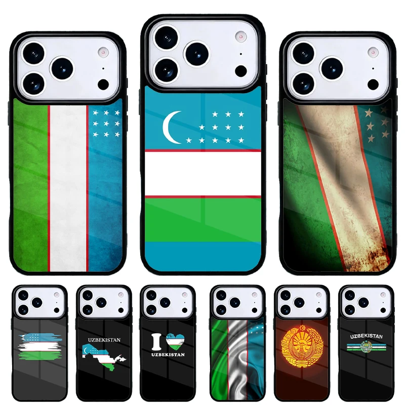 Funda para iPhone con bandera de Uzbekistán – Carcasa trasera