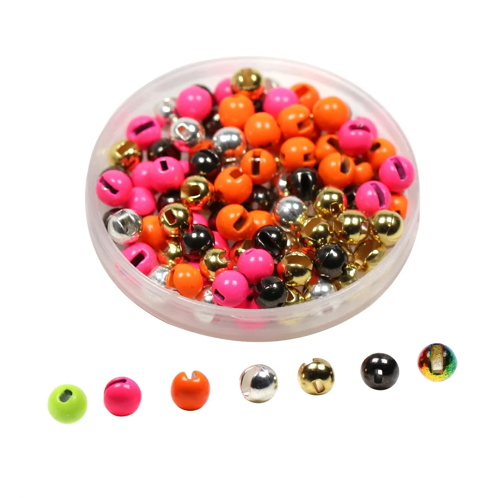 ICERIO 20 piezas cuentas de tungsteno ranuradas con brillo UV Material de atado de moscas para plantilla de fregadero rápido Ninfa Wolly Bugger Scud señuelo de pesca con cabeza de cuentas - imagen 4