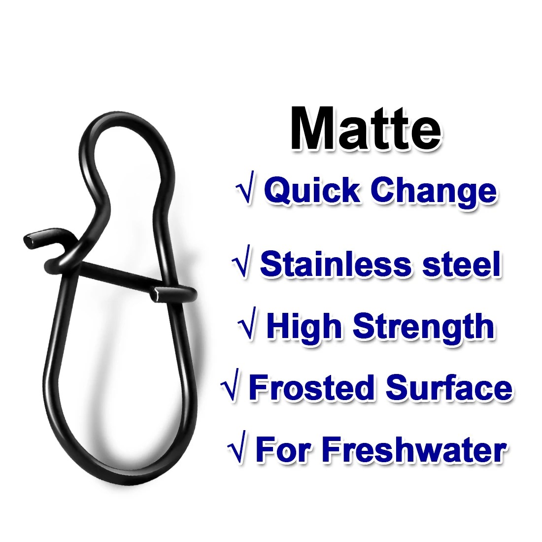 FishTrip broche de pesca mate Duo Lock Snap con mosquetón, Conector de pesca, aparejos de Terminal de superficie esmerilada de acero inoxidable - imagen 3