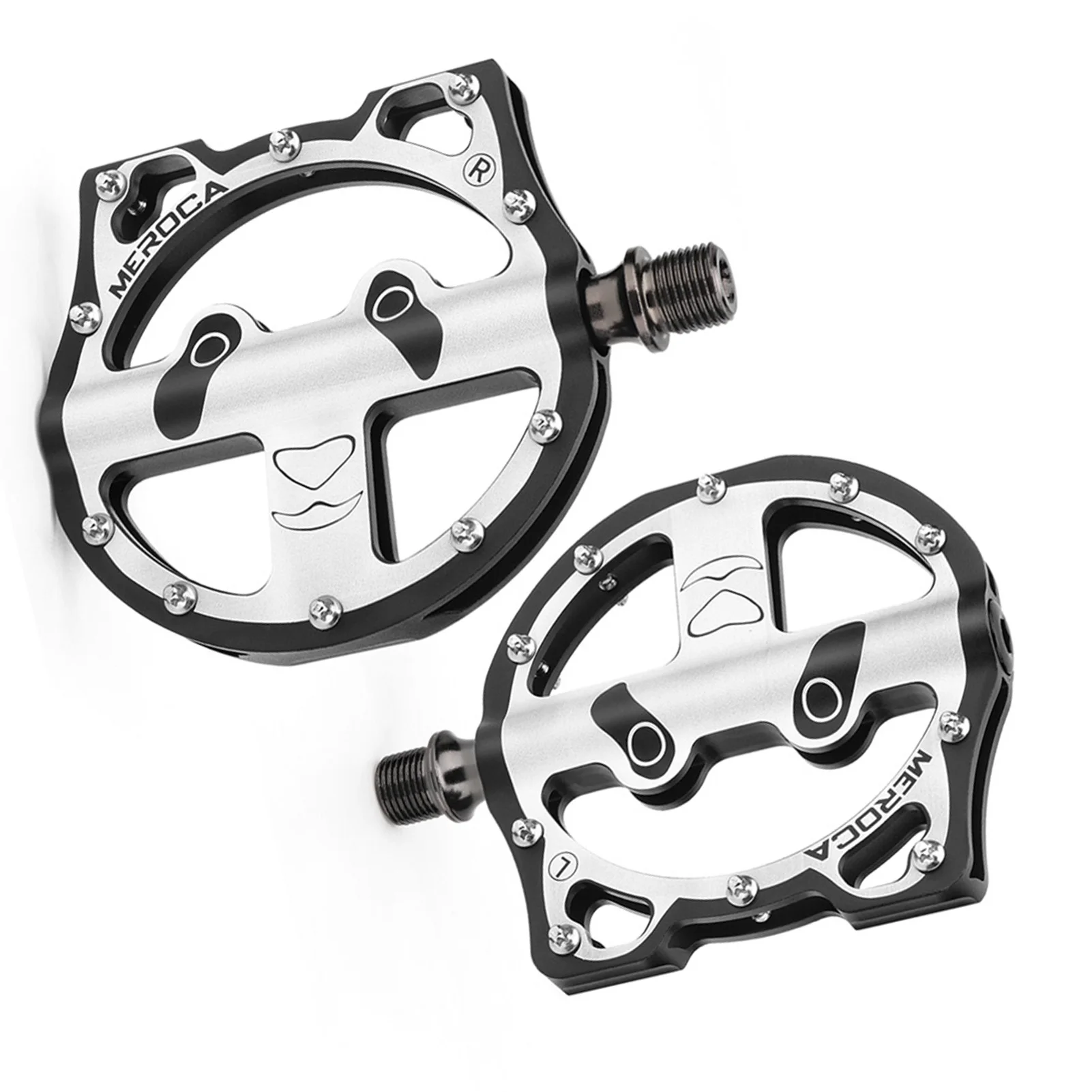 Pedales de bicicleta Panda CNC aleación de aluminio ajuste universal con pasadores antideslizantes para bicicletas de montaña de carretera - imagen 4