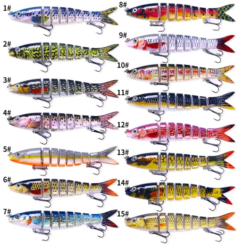 Wobblers de hundimiento de 13,4 cm, Señuelos de Pesca multiarticulados, Swimbait, cebo duro, aparejos de pesca para lubina Isca Crankbait - imagen 3