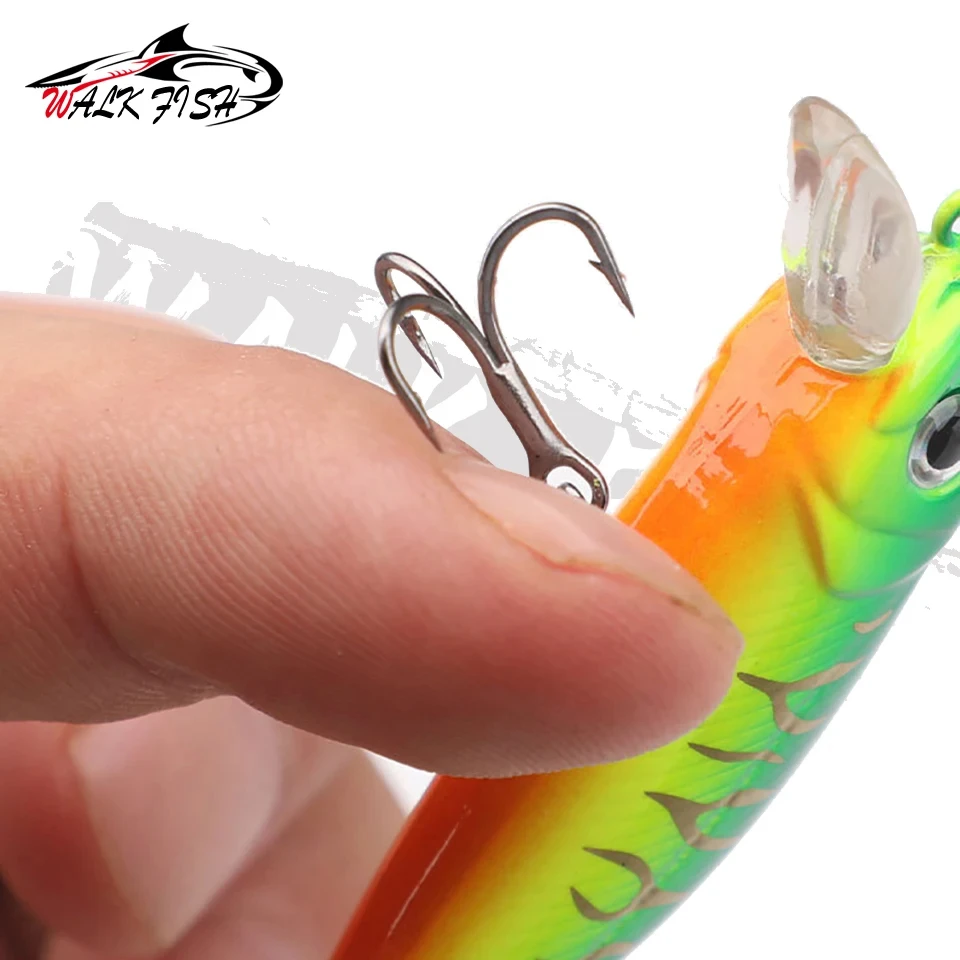 WALK FISH-señuelo de Pesca flotante, cebo duro de plástico con ojos 3D, plantilla Artificial, Wobblers, Crankbait, 5,5 cm, 4,5g - imagen 5