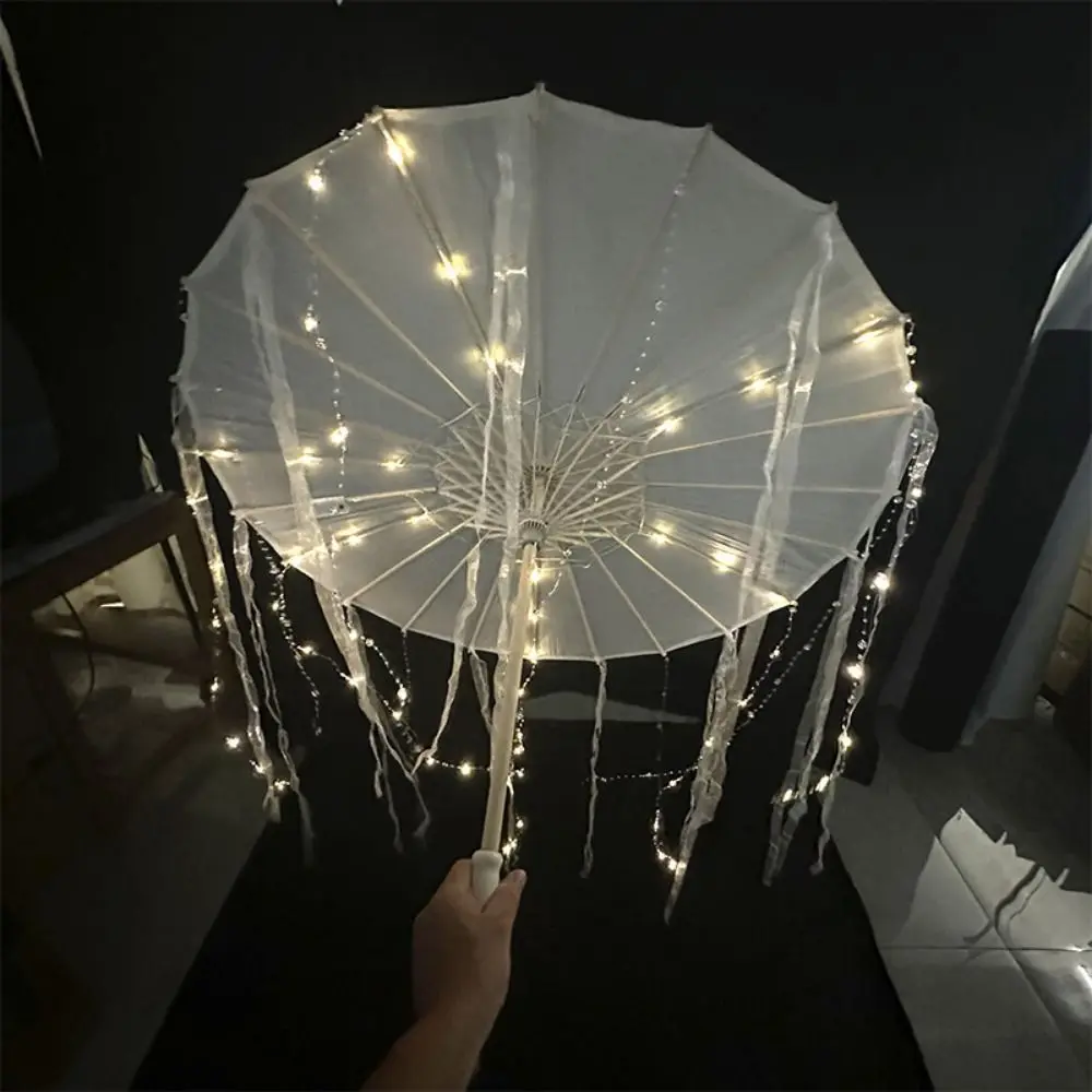 Paraguas de hilo japonés chino LED hecho a mano, varios estilos de diámetro 70/82cm, papel aceitado, tela de seda - imagen 3
