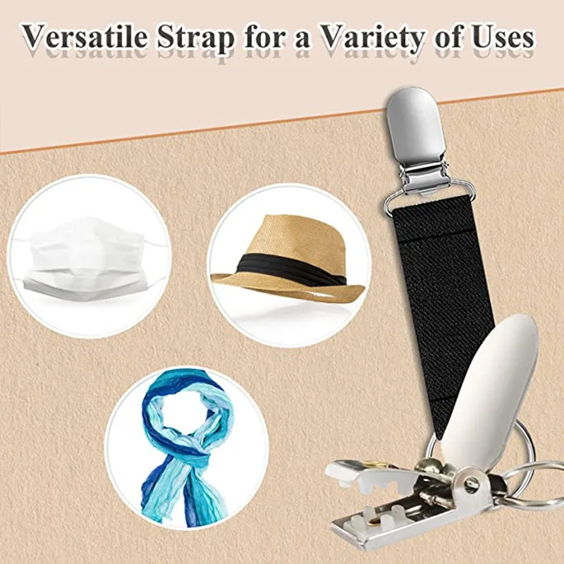 Clip elástico para sombrero de viaje, 1 piezas, multifuncional, par de Clip para sombrero, suspensorio, Clip para cinturón, herramientas para acampar al aire libre - imagen 4