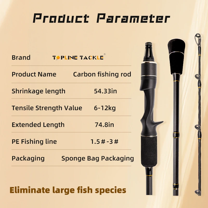 Caña Jigging 6'6" 6-12 kg para Jigs 40-160g